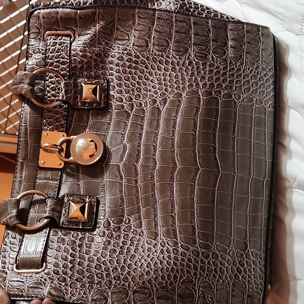 Large Crocodile Embossed Purse